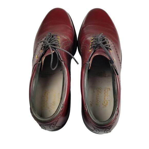 Footjoy Vintage USA Handmade Oxfords Burgundy  Brown Shoes & Shoe Trees 9 1/2 C main image 6
